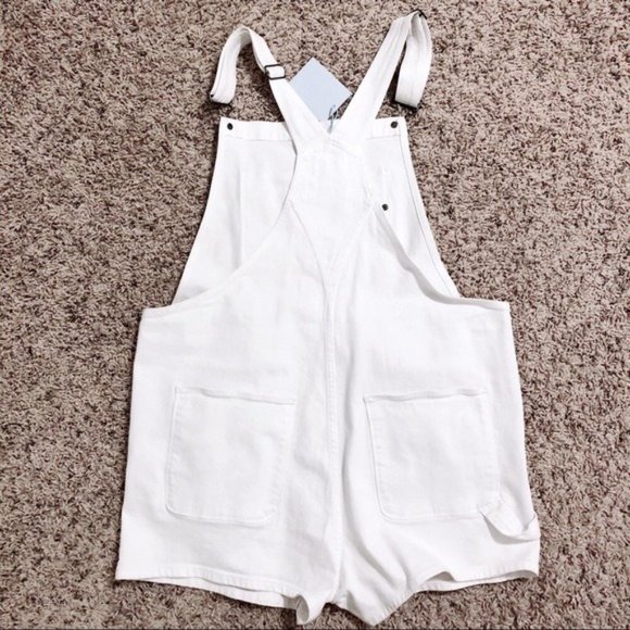 Frame Shorts Overalls White Romper Le Garçon Size XL New w/Tag - Picture 9 of 10